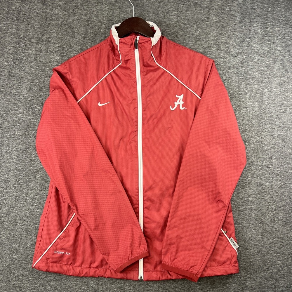 Nike Alabama Crimson Tide Jacket Large 12-14 Red Storm-Fit Windbreaker Full Zip